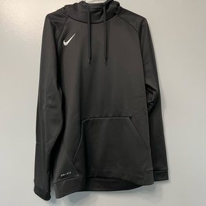 Nike Dri fit black hooded sweatshirt with soft fleece lining
